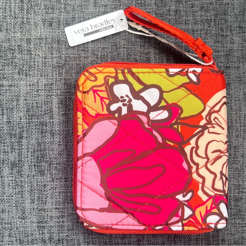 NWT Vera Bradley Midday Garden Ultralight Essential Small Zip Around Wallet - Picture 4 of 7